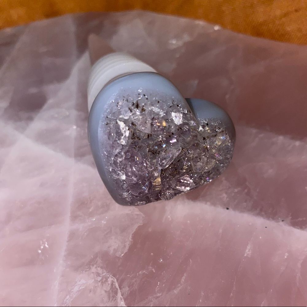 Amethyst geode heart shaped wine stopper